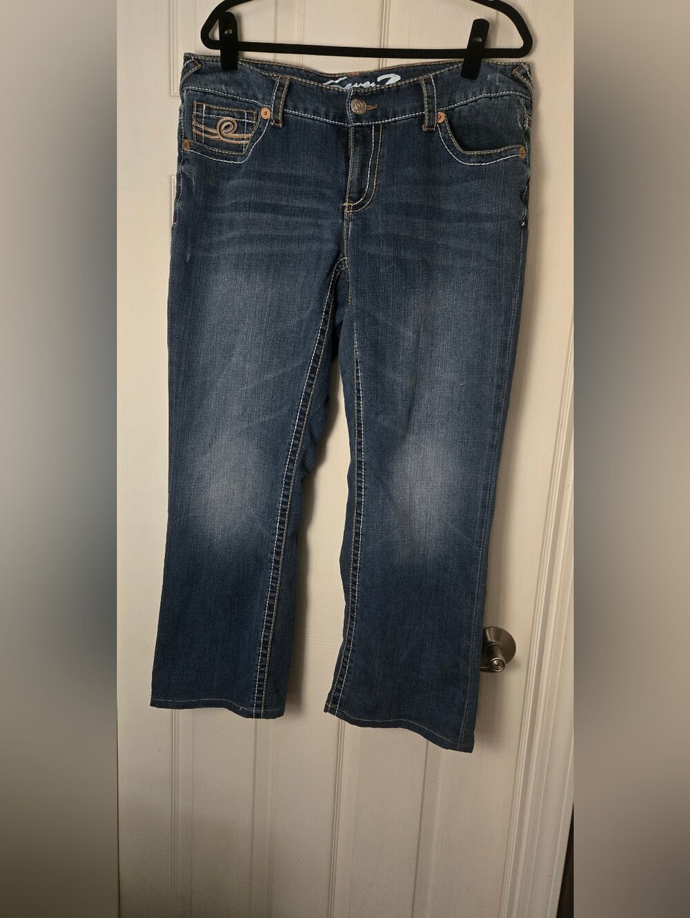 Seven7 Women's Boot Cut Jeans in Dark Blue Wash